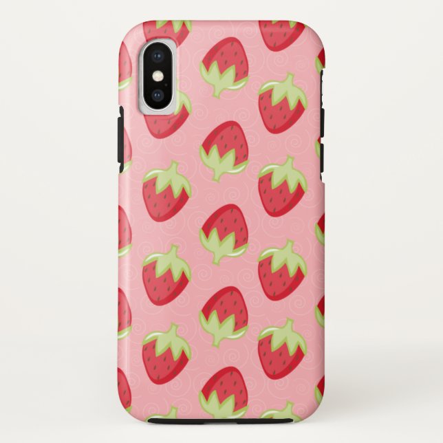 Strawberry Pattern Cell Phone Case - Pink (Back)