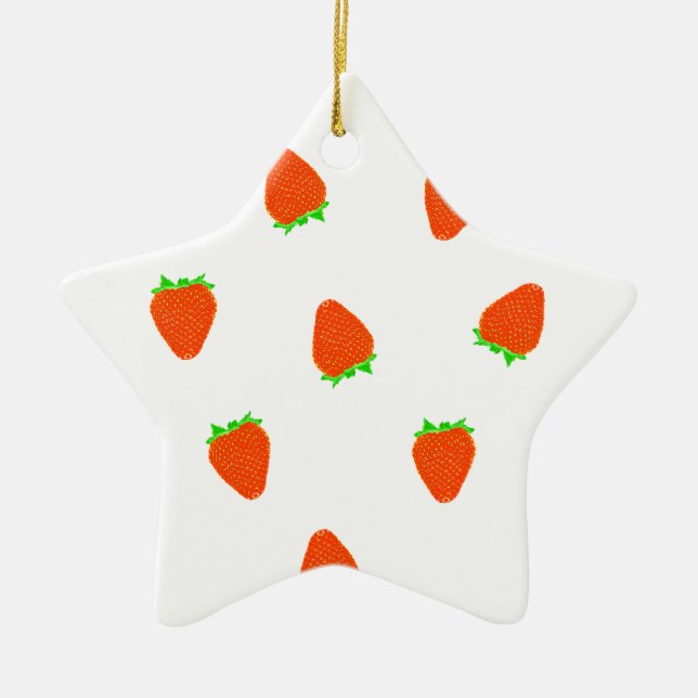 strawberry pattern ceramic ornament (Front)