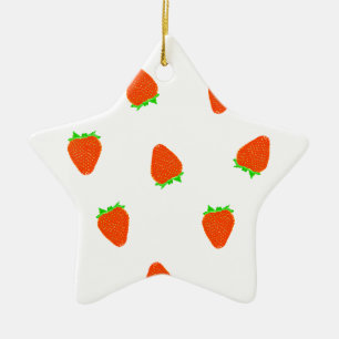 strawberry pattern ceramic ornament