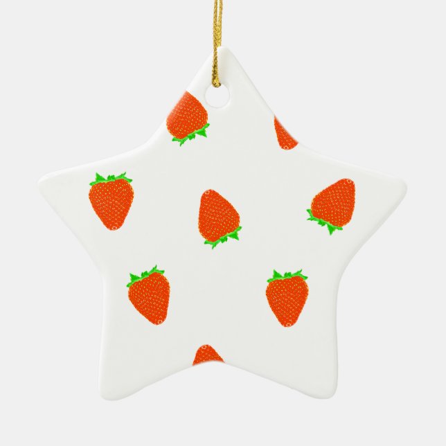 strawberry pattern ceramic ornament (Front)