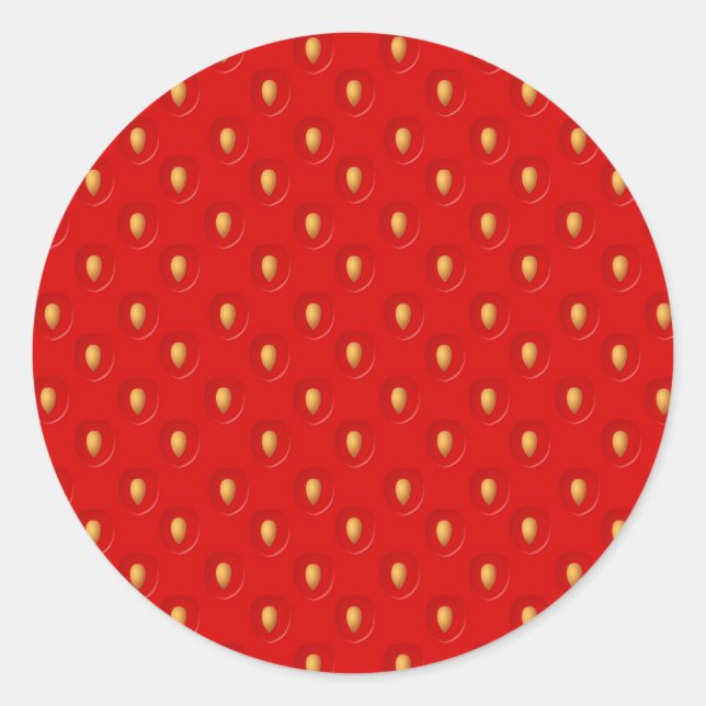 Strawberry Pattern Classic Round Sticker (Front)