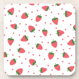 Strawberry pattern coaster