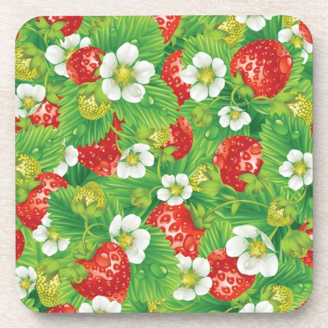 Strawberry pattern coaster (Front)