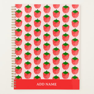 Strawberry Pattern Custom Name Planner