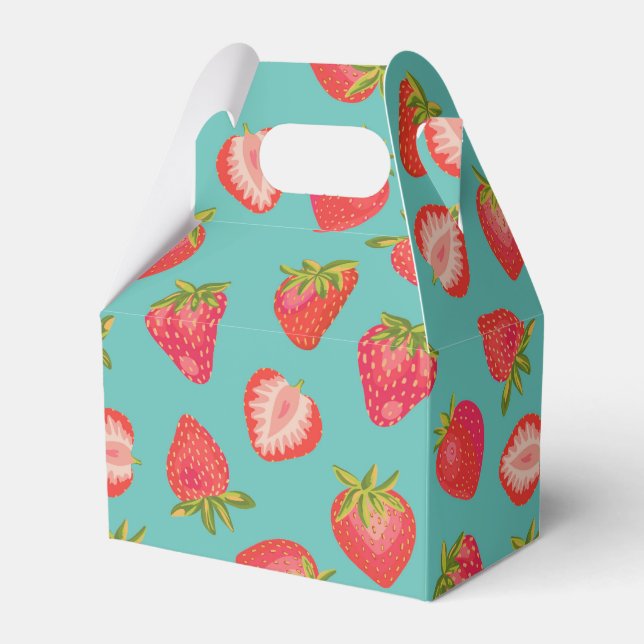 Strawberry pattern favor box (Front Side)