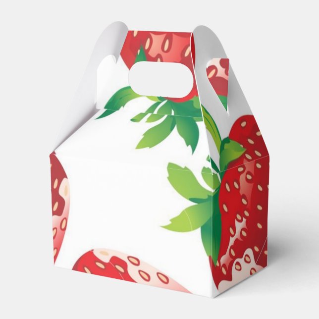 Strawberry pattern favor box (Front Side)