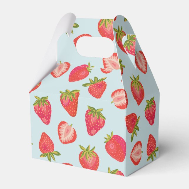 Strawberry Pattern Favor Box (Front Side)