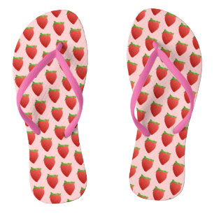 Strawberry Pattern Flip Flops
