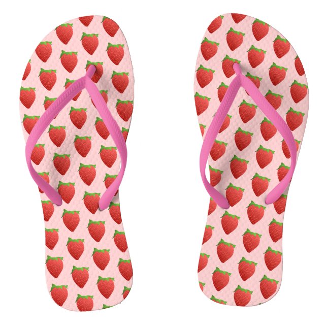Strawberry Pattern  Flip Flops (Footbed)