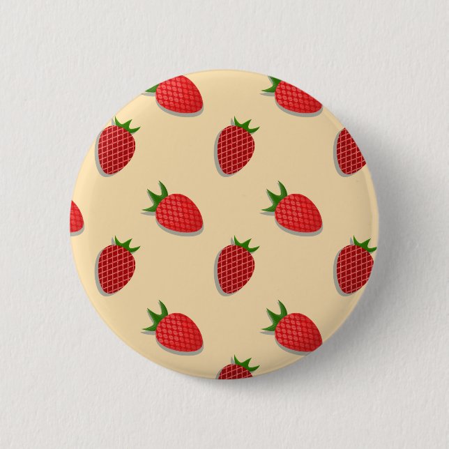 Strawberry pattern for fruit summertime good vibes 2 inch round button (Front)