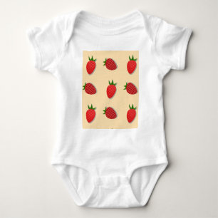 Strawberry pattern for fruit summertime good vibes baby bodysuit