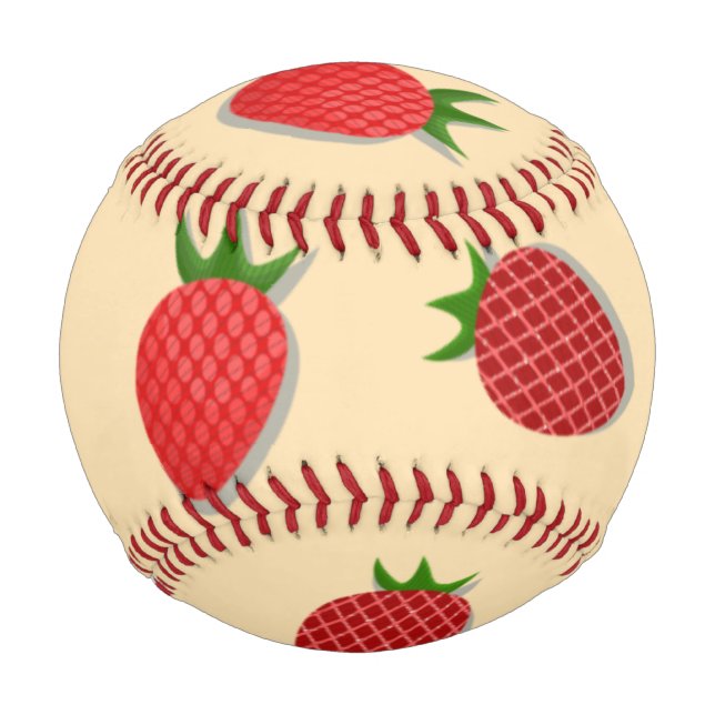 Strawberry pattern for fruit summertime good vibes baseball (Front)