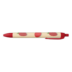 Strawberry pattern for fruit summertime good vibes black ink pen