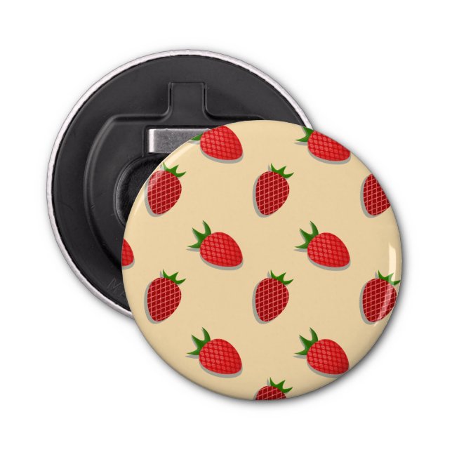 Strawberry pattern for fruit summertime good vibes bottle opener (Front)