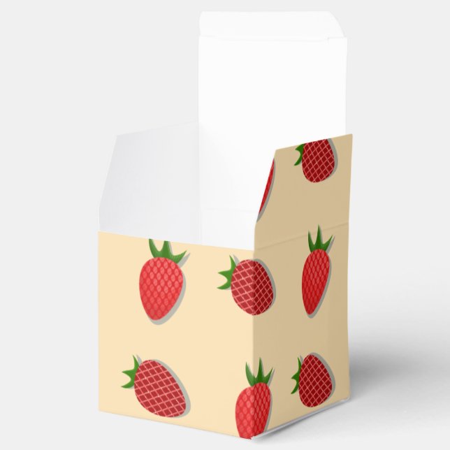 Strawberry pattern for fruit summertime good vibes favor box (Opened)