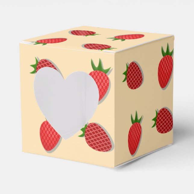 Strawberry pattern for fruit summertime good vibes favor box (Front Side)