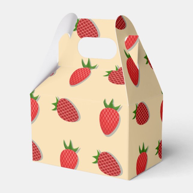 Strawberry pattern for fruit summertime good vibes favor box (Front Side)