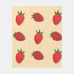 Strawberry pattern for fruit summertime good vibes fleece blanket