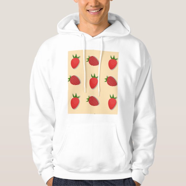 Strawberry pattern for fruit summertime good vibes hoodie (Front)