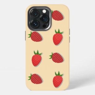 Strawberry pattern for fruit summertime good vibes iPhone 13 pro case