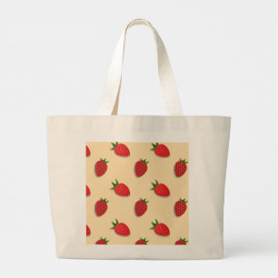 Strawberry pattern for fruit summertime good vibes large tote bag