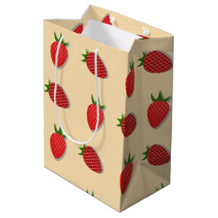 Strawberry pattern for fruit summertime good vibes medium gift bag