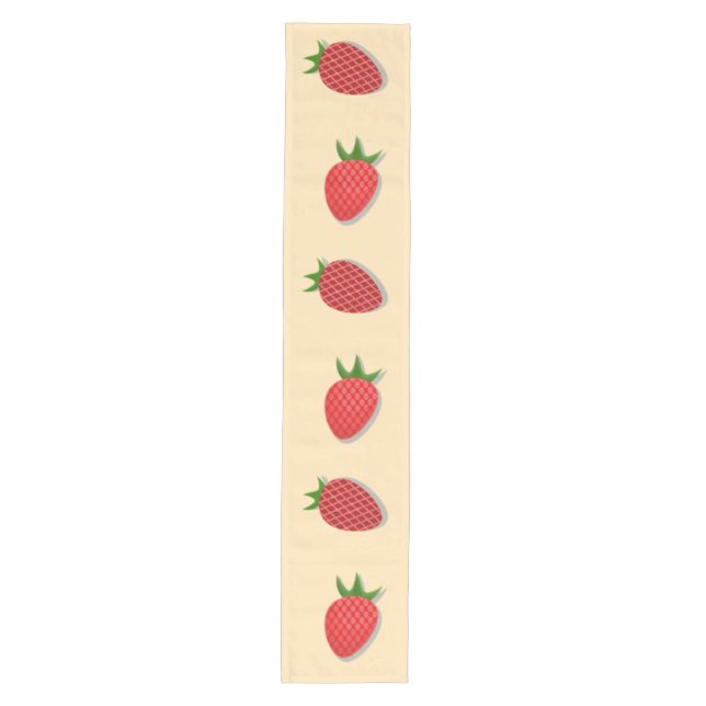 Strawberry pattern for fruit summertime good vibes medium table runner (Front)