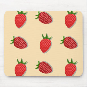 Strawberry pattern for fruit summertime good vibes mouse pad