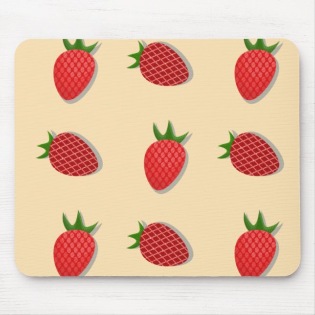 Strawberry pattern for fruit summertime good vibes mouse pad (Front)