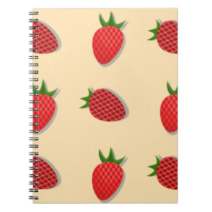 Strawberry pattern for fruit summertime good vibes notebook