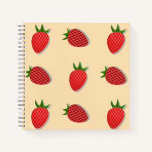 Strawberry pattern for fruit summertime good vibes notebook