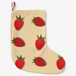 Strawberry pattern for fruit summertime good vibes small christmas stocking
