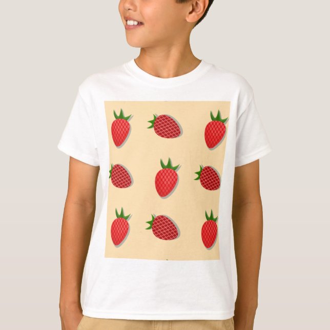 Strawberry pattern for fruit summertime good vibes T-Shirt (Front)