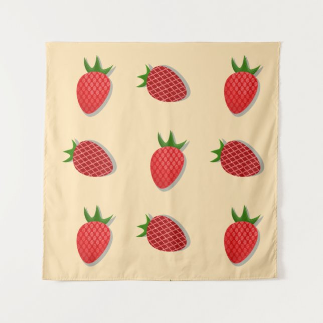 Strawberry pattern for fruit summertime good vibes tapestry (Front)