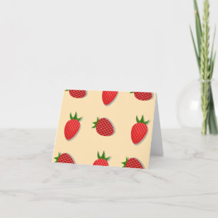Strawberry pattern for fruit summertime good vibes thank you card