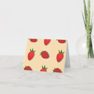 Strawberry pattern for fruit summertime good vibes thank you card