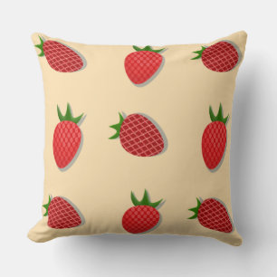 Strawberry pattern for fruit summertime good vibes throw pillow