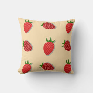 Strawberry pattern for fruit summertime good vibes throw pillow