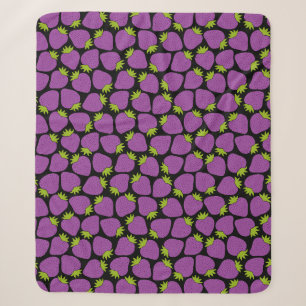 Strawberry Pattern Halloween Purple Sherpa Blanket