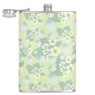 Strawberry pattern hip flask