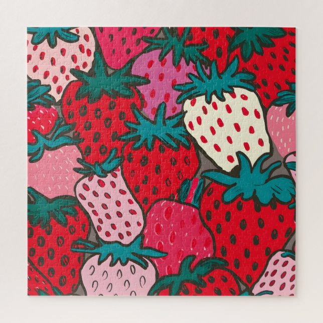 Strawberry Pattern Jigsaw Puzzle (Vertical)