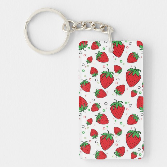 Strawberry pattern keychain (Front)