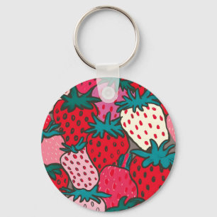 Strawberry Pattern Keychain
