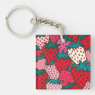 Strawberry Pattern Keychain