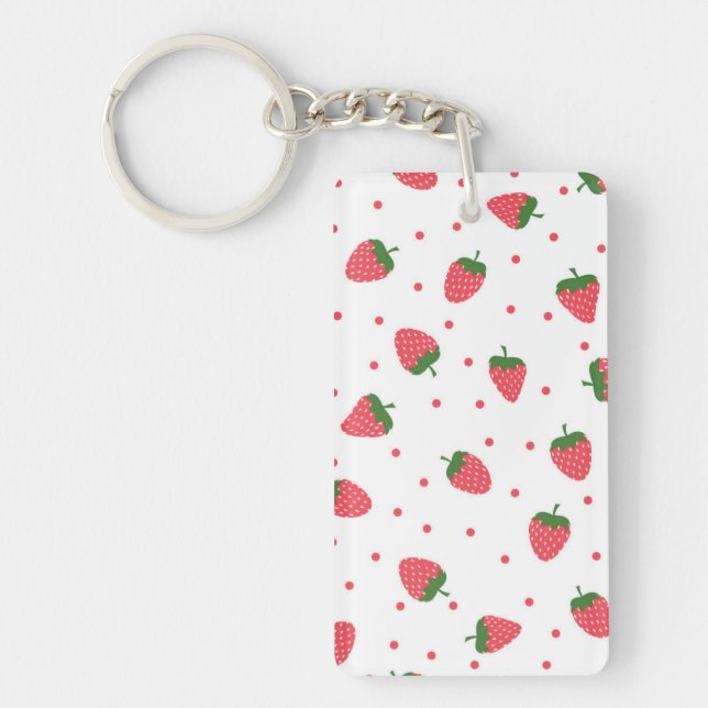Strawberry pattern keychain (Front)