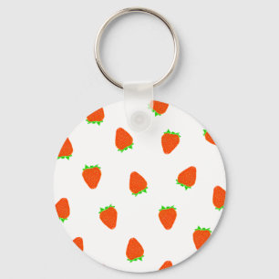strawberry pattern keychain