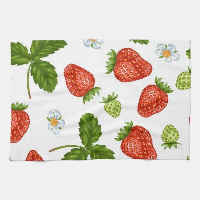 Strawberry pattern kitchen towel (Horizontal)
