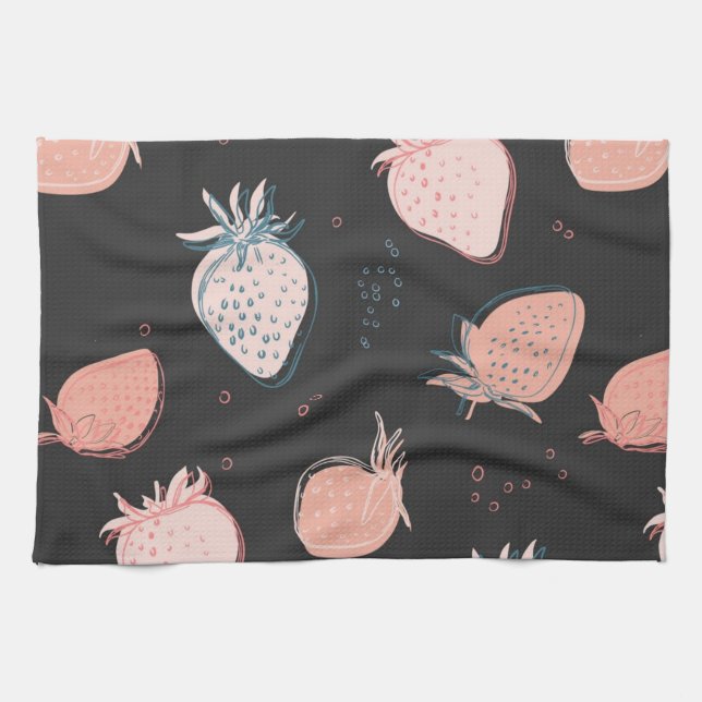 Strawberry pattern kitchen towel (Horizontal)