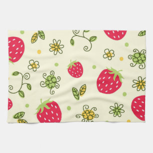 Strawberry pattern kitchen towel
