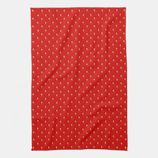 Strawberry Pattern Kitchen Towel (Vertical)
